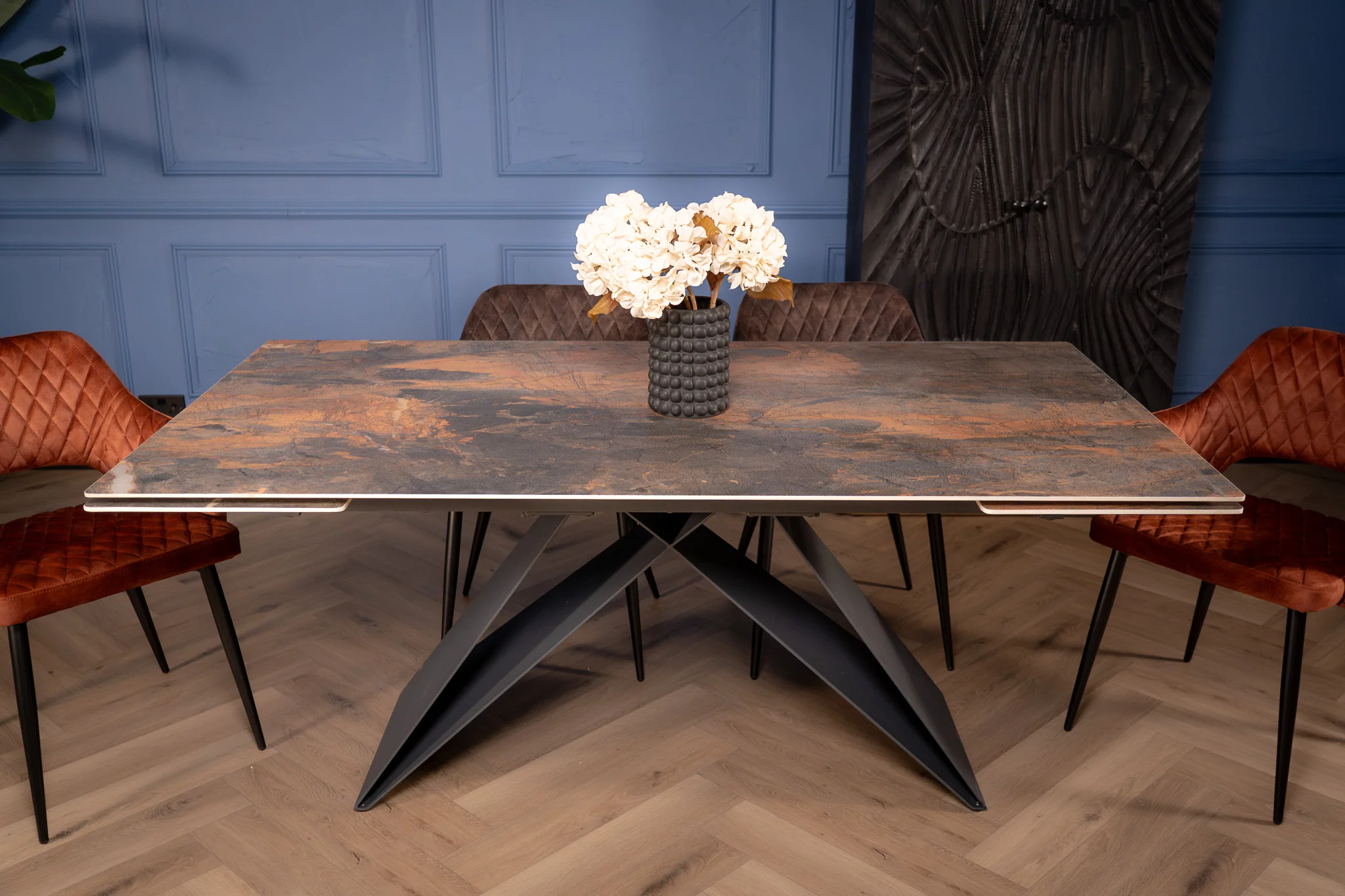 Extendable Sintered Stone Dining Table 180-260cm – Apollo Volcanic Marble - Image 10