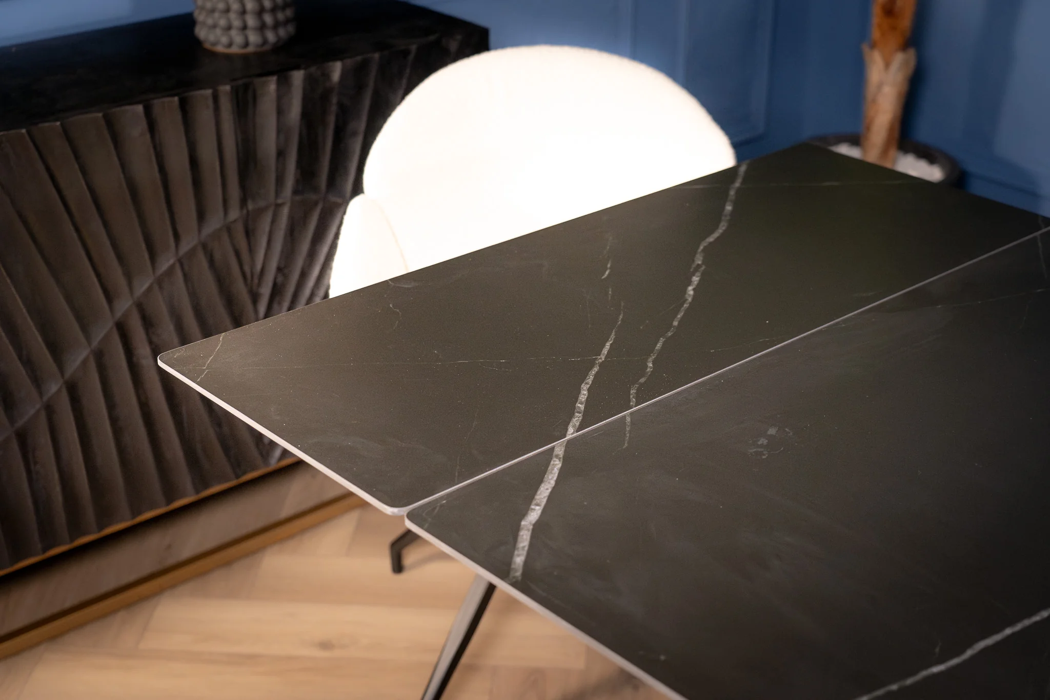 Extendable Sintered Stone Dining Table 180-260cm – Nemesis Black Manhattan - Image 6