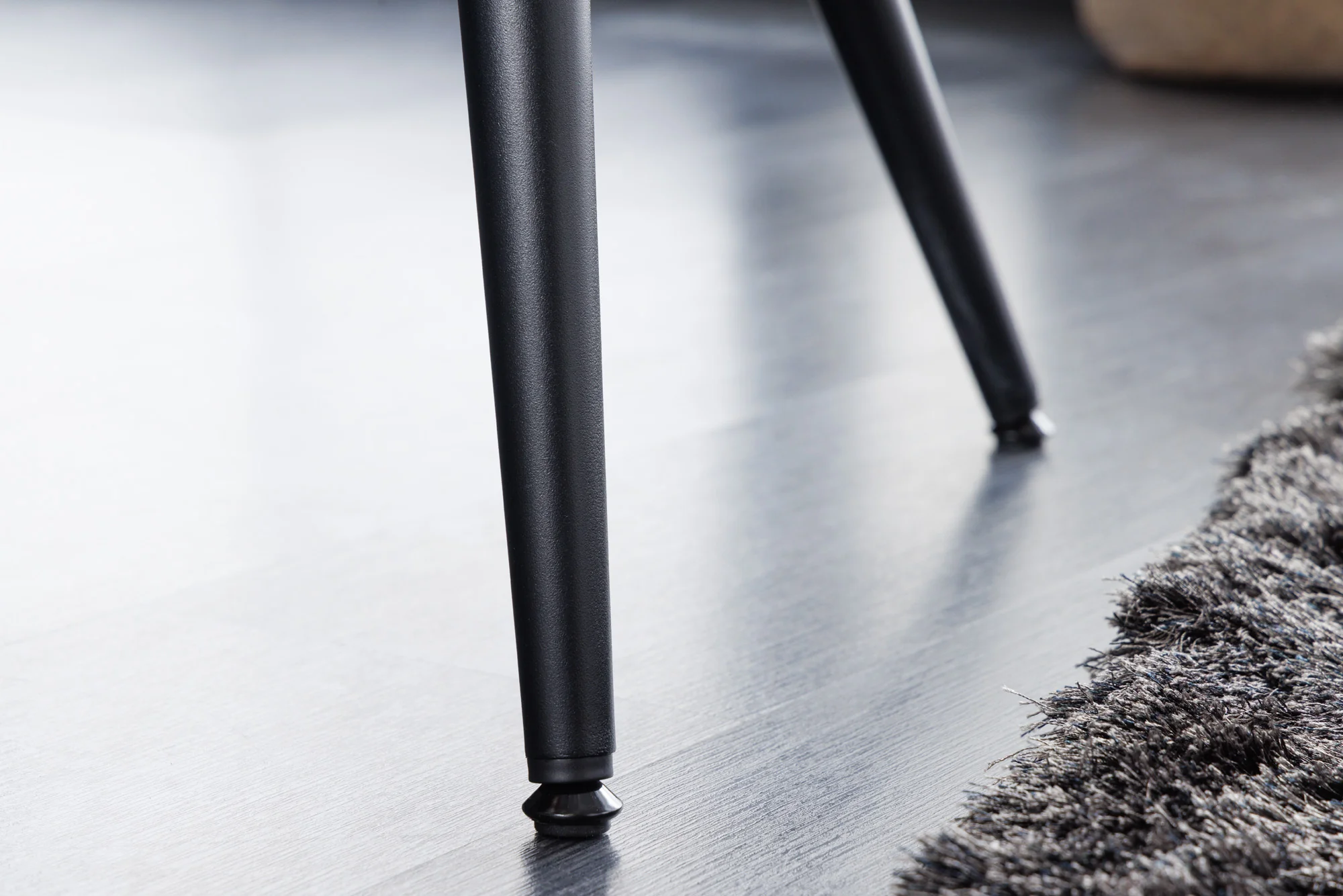 Velvet Armchair Grey with Black Legs – Scandinavia - Image 4